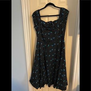 Collectif Polka Dot with Sparrow Dress